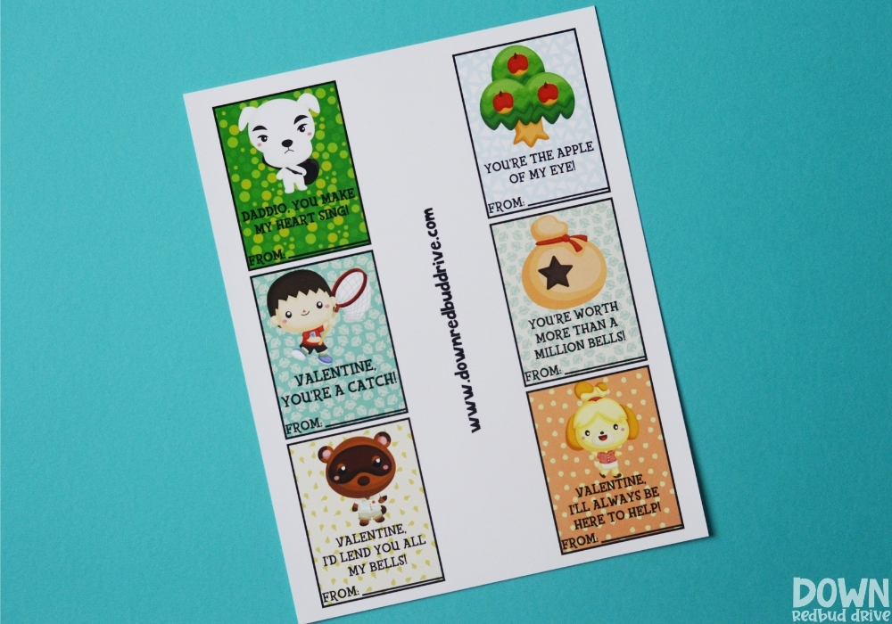 animal-crossing-valentines-wide-1 The free Animal Crossing valentines printed out.