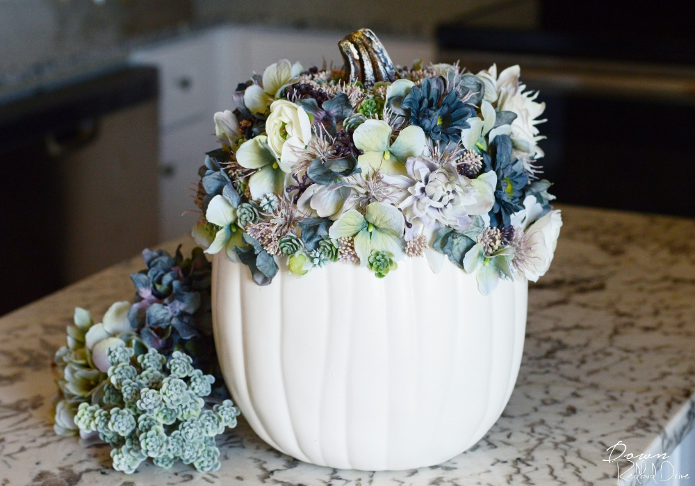 floral-pumpkin-8 white floral pumpkin diy